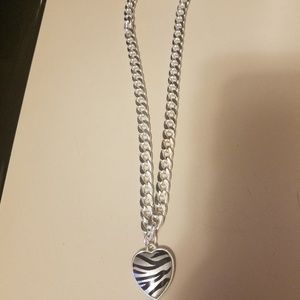 Authentic stainless steel zebra necklace